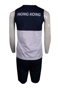 WTV159 custom-made color matching sport suit  Hong Kong  manufacturer sport shirt  athlete's shirt  sport suit back view